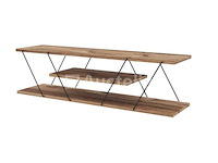 3-plank tv-meubels (metaal en walnootafwerking) - afbeelding 1 van  2