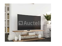3-plank tv-meubels (metaal en walnootafwerking) - afbeelding 2 van  2