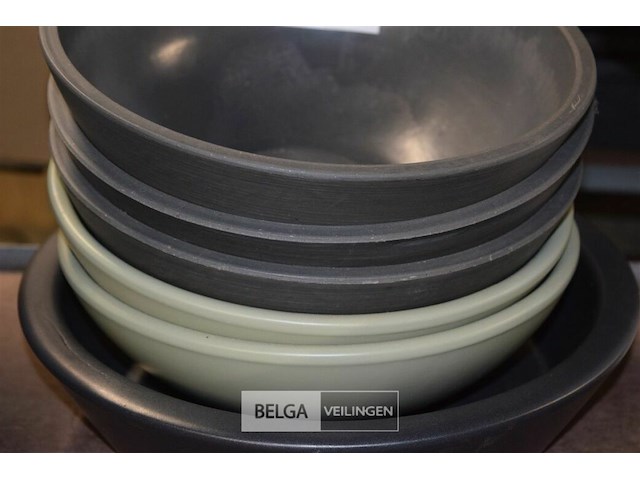 3 polyester en 3 aardwerk schaaltjes - afbeelding 3 van  4