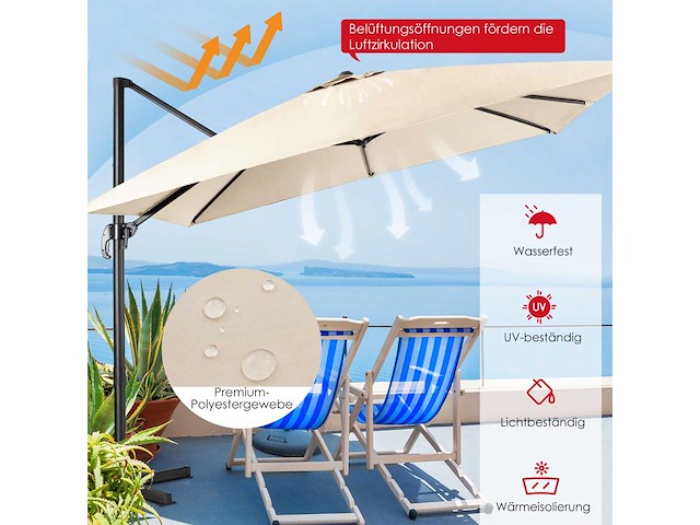 3-positie kantelparasol voor tuinen, terrassen, cafés - afbeelding 3 van  9