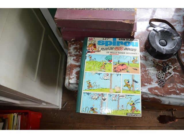 3 pvc kisten met strips, 2 kartonnen dozen met strips, stapel strips, 8 kookboeken - afbeelding 10 van  16