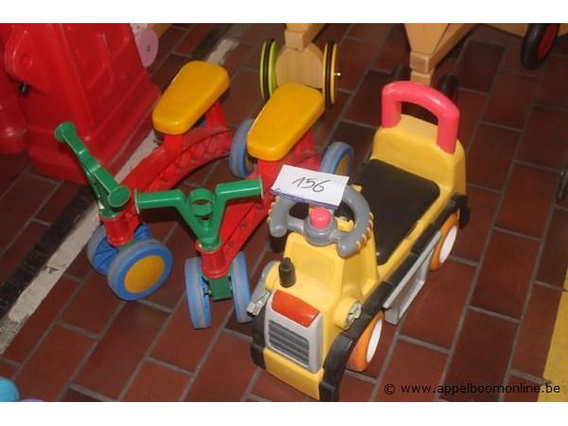 3 pvc loopwagentjes/fietsjes - afbeelding 1 van  1