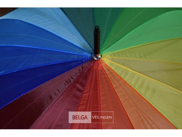 3 regenboogkleuren paraplu's - afbeelding 2 van  3
