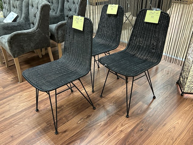 3 rieten stoelen - afbeelding 1 van  5