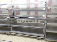 3 roestvrijstalen planken op wielen - afbeelding 2 van  7