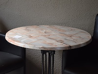 3 ronde tafeltjes op ijzeren voet diameter 80cm, hoogte 73cm - afbeelding 3 van  3