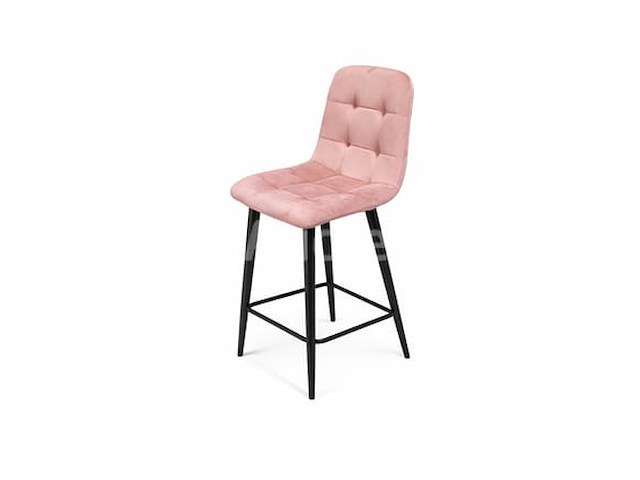 3 roze fluwelen krukken - afbeelding 1 van  1