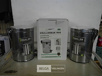 3 rvs vuilnisbakjes (2x3l, 1x5l) - afbeelding 1 van  3