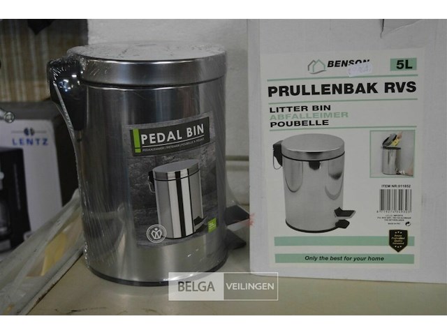 3 rvs vuilnisbakjes (2x3l, 1x5l) - afbeelding 2 van  3