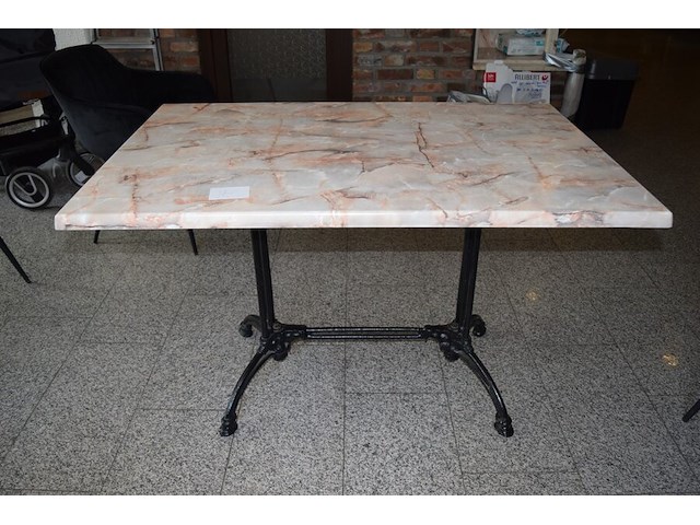 3 tafeltjes op ijzeren voet 120x80x73 cm - afbeelding 1 van  3