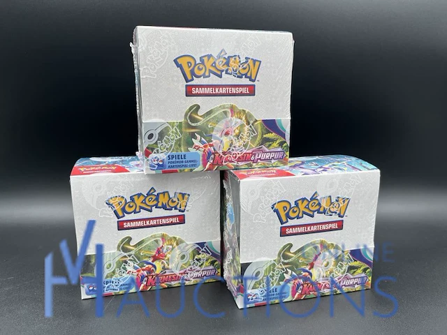 3 tcg-boosterboxen karmesin & purpur pokémon - duitstalig - afbeelding 1 van  11
