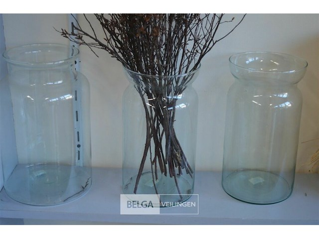 3 transparante vazen h=31 cm - afbeelding 2 van  3