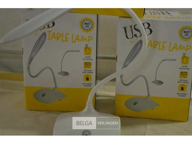 3 usb tafellamp white led - afbeelding 2 van  2