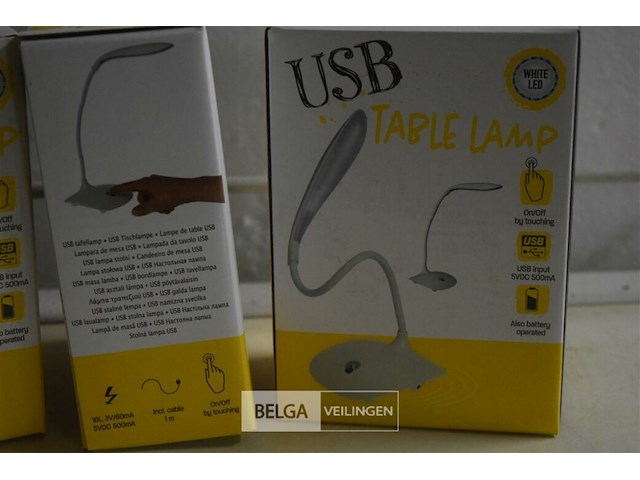 3 usb tafellamp white led - afbeelding 2 van  3