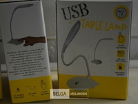 3 usb tafellamp white led - afbeelding 2 van  3
