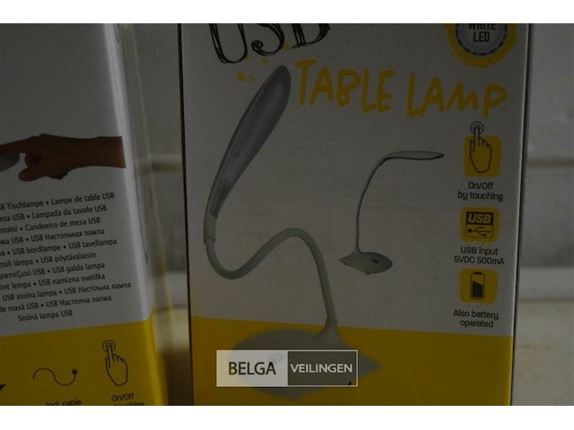 3 usb tafellamp white led - afbeelding 2 van  3