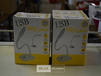 3 usb tafellamp white led - afbeelding 1 van  2