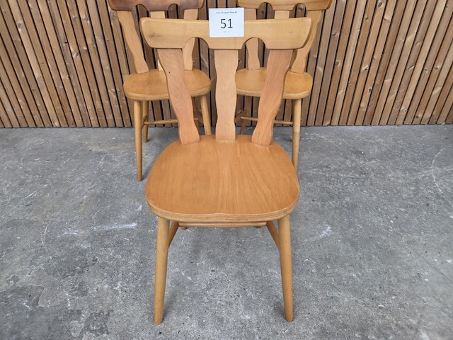 3 vintage houten keukenstoelen - afbeelding 2 van  5