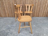 3 vintage houten keukenstoelen - afbeelding 3 van  5