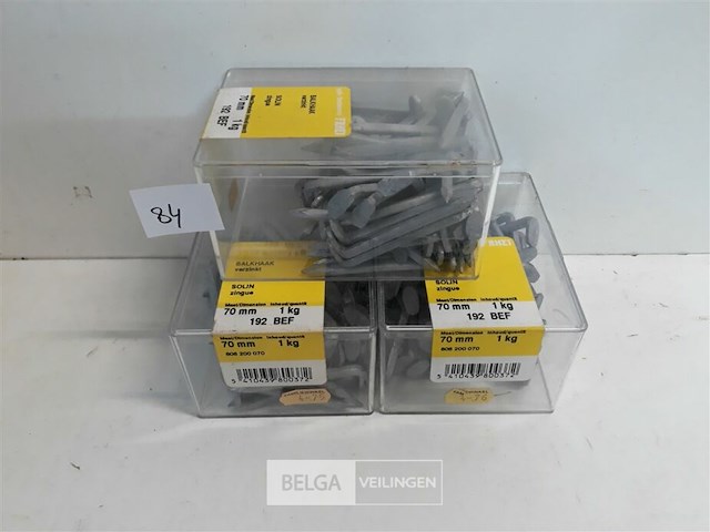 3 x 1 kg balkhaak verzinkt 70 mm - afbeelding 1 van  3