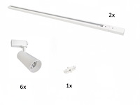 3 x 2 meter pro set railverlichting met 6 st 18w 4000k railspot - afbeelding 1 van  10
