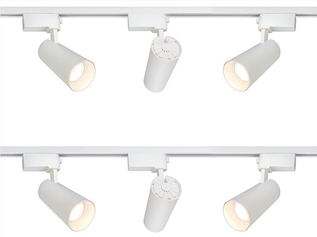 3 x 2 meter pro set railverlichting met 6 st 18w 4000k railspot - afbeelding 5 van  9