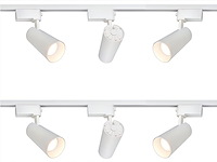 3 x 2 meter pro set railverlichting met 6 st 18w 4000k railspot - afbeelding 5 van  9