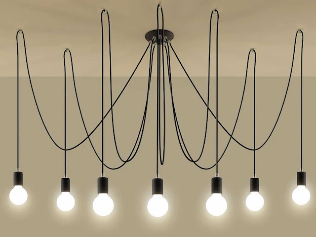 3 x arana e27 hanglamp zwart - afbeelding 6 van  6
