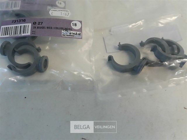 3 x beugel pvc 3 stuks voor buis 27mm - afbeelding 3 van  3
