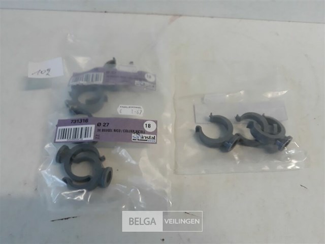 3 x beugel pvc 3 stuks voor buis 27mm - afbeelding 1 van  3