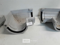 3 x binnenhoek 125mm licht grijs pvc regenafvoer - afbeelding 3 van  3