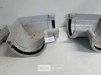 3 x binnenhoek 125mm licht grijs pvc regenafvoer - afbeelding 3 van  3