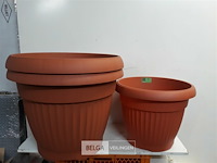 3 x bloempot rond 1 x 48xh 40cm + 2 x 60xh 50cm - afbeelding 2 van  3