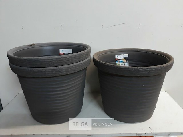 3 x bloempot rond 38 x h32 cm - afbeelding 2 van  3
