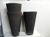 3 x bloempot rond 40 x h70 cm - afbeelding 2 van  3
