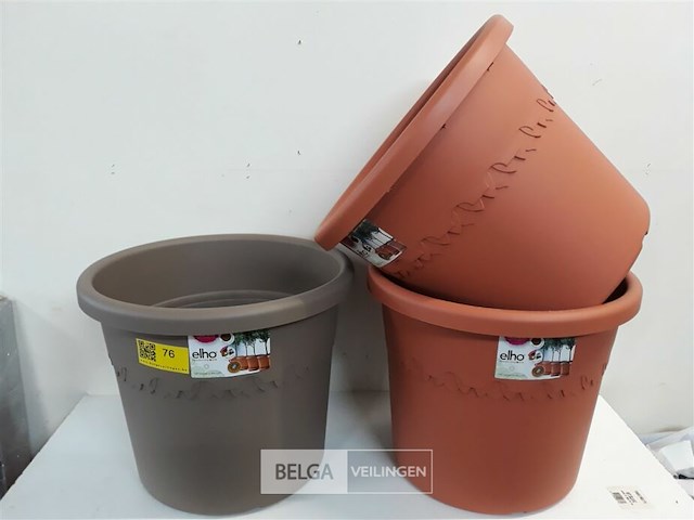 3 x bloempot rond h 33 cm d 40 cm - afbeelding 1 van  3