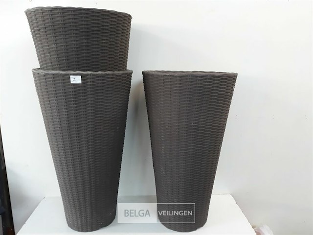3 x bloempot rond h 70 cm d 40 cm - afbeelding 1 van  3