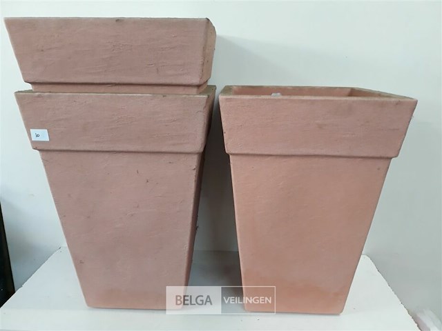 3 x bloempot vierkant 40x40 cm h 55 cm - afbeelding 2 van  3