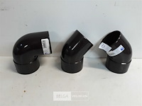 3 x bocht 80 mm bruin pvc regenafvoer - afbeelding 2 van  3