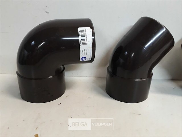 3 x bocht 80 mm bruin pvc regenafvoer - afbeelding 3 van  3