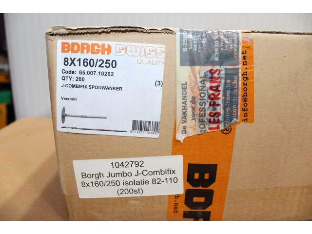 3 x borgh jumbo j-combifix 8x160/250 isolatie 82-110 (200st) - afbeelding 1 van  6