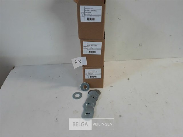 3 x carrosserie rondellen verzinkt m10 x 30 mm 200 stuks - afbeelding 2 van  3