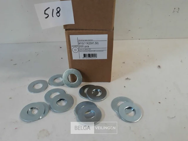 3 x carrosserie rondellen verzinkt m10 x 30 mm 200 stuks - afbeelding 3 van  3