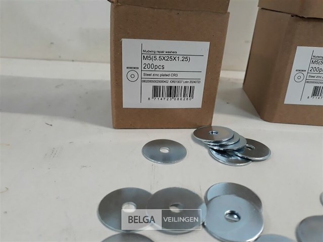 3 x carrosserie rondellen verzinkt m5 x 25 mm 200 stuks - afbeelding 3 van  3