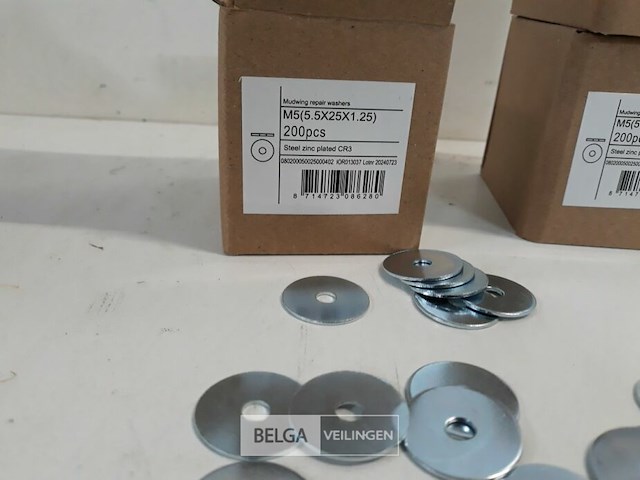 3 x carrosserie rondellen verzinkt m5 x 25 mm 200 stuks - afbeelding 3 van  3