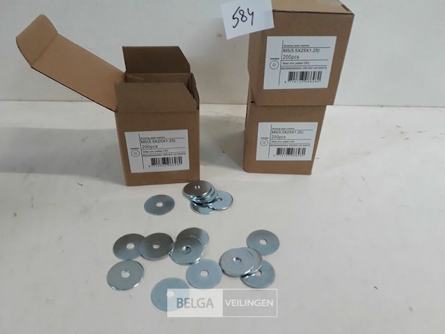 3 x carrosserie rondellen verzinkt m5 x 25 mm 200 stuks - afbeelding 2 van  3