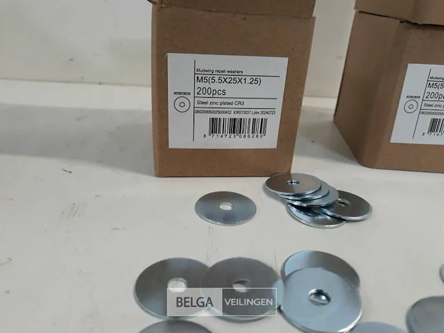 3 x carrosserie rondellen verzinkt m5 x 25 mm 200 stuks - afbeelding 3 van  3