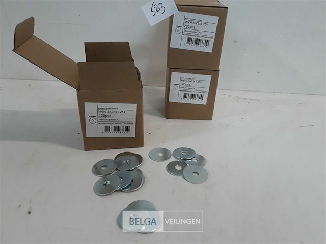 3 x carrosserie rondellen verzinkt m6 x 25 mm 200 stuks - afbeelding 2 van  3