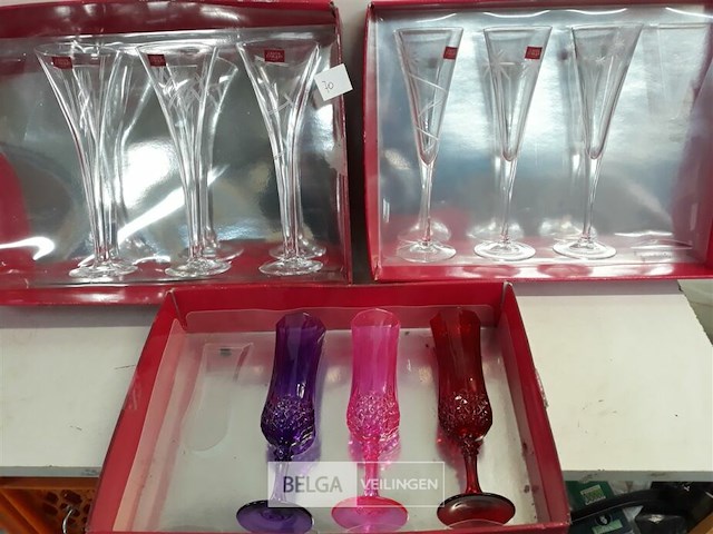 3 x champagne glas 3 stuks cristal d'arques paris - afbeelding 1 van  3