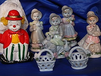 3 x clown spaarpot + 12 beeldjes + 12 mandjes - afbeelding 1 van  1